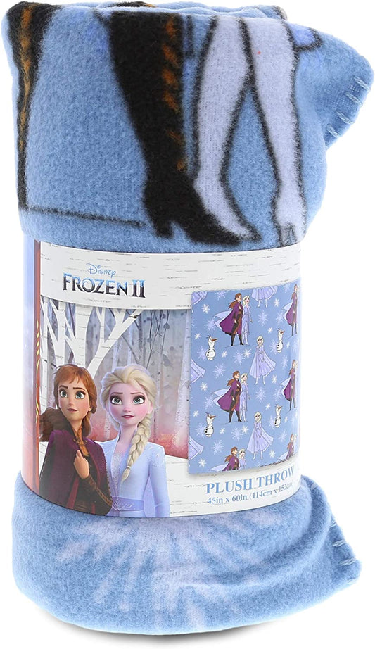 Disney Frozen Fleece Throw Blanket - Princess Elsa & Anna Kids Fleece Throw Blanket Lightweight 45”x 60”
