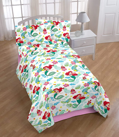 Ariel The Little Mermaid Twin Bed 3 Piece Sheet and Pillow Case Set