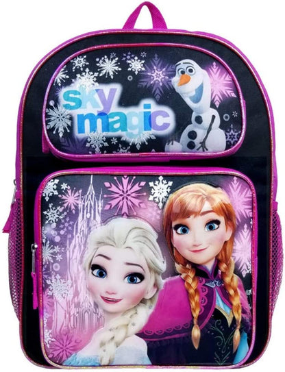 Disney Frozen Anna Elsa Olaf 16" Backpack Pink/Purple