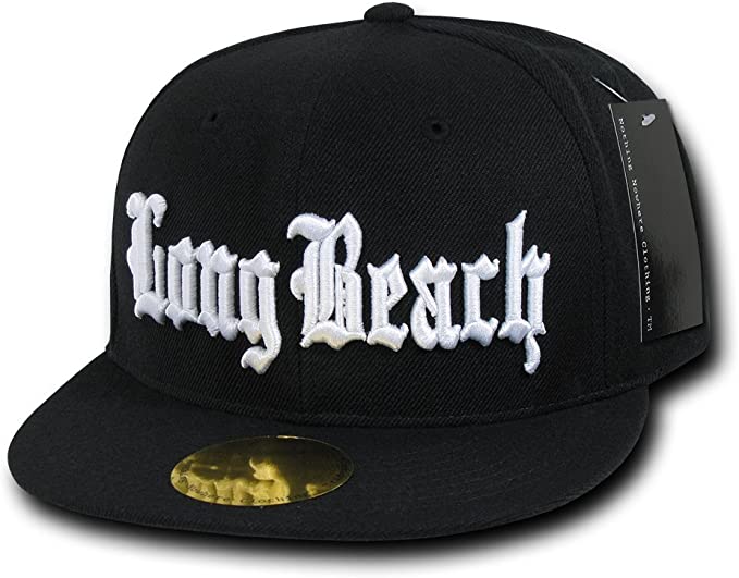 Nothing Nowhere Old English City Long Beach Snapbacks, Cap Hat Black