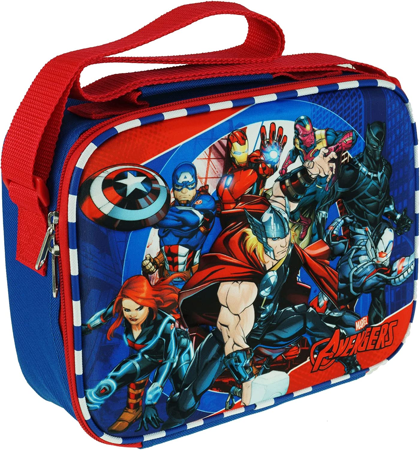 Marvel Avengers Lunch Bag Box - Thor Black Widow Iron man Black Panther Captain America - 3-D EVA Molded