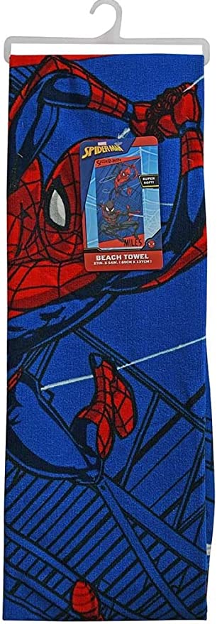 Marvel Spiderman Beach Towel 27in x 54 in (69cm x 17cm)
