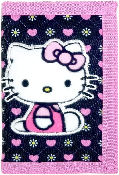 Hello Kitty Wallet Trifold Black Pink