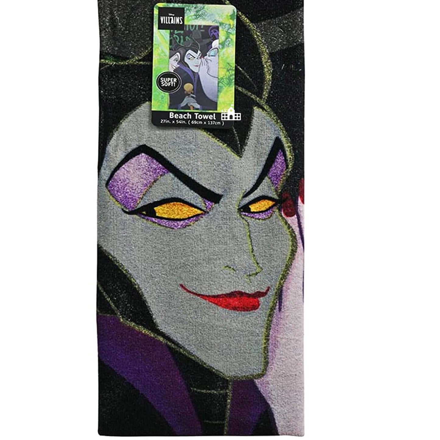 Disney Villains Beach Towel 27 x 54 inches - Ursula, Maleficent, Cruella Deville
