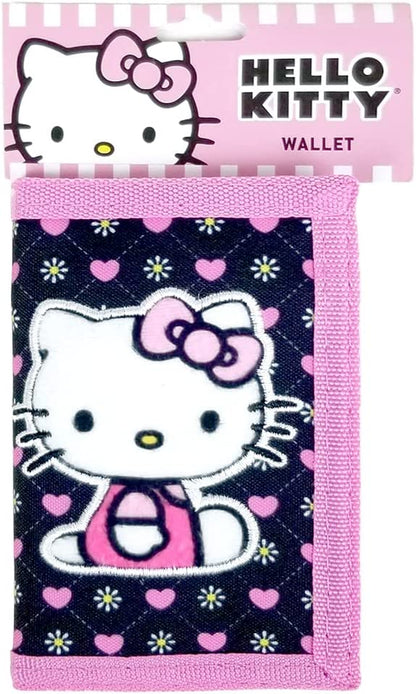 Hello Kitty Wallet Trifold Black Pink