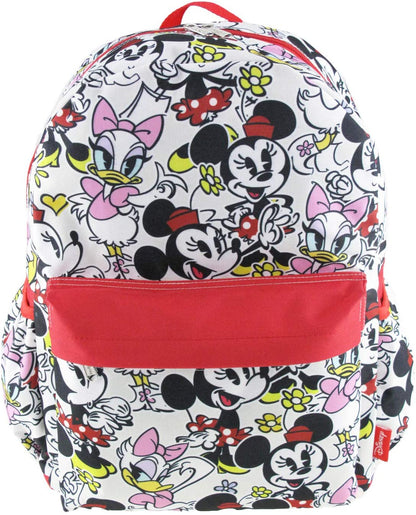 Minnie Mouse and Friends 16 inch All Over Print Deluxe Backpack With Laptop Compartment
