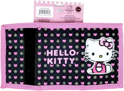 Hello Kitty Wallet Trifold Black Pink