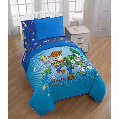 Disney Toy Story Quilted Comforter and Pillow Sham Set Twin Bed - 2 Piece Set