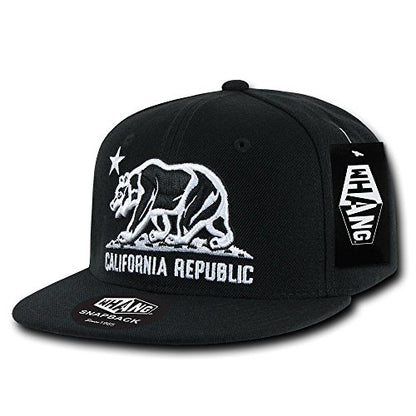 WHANG California Republic Snapbacks, Black 2