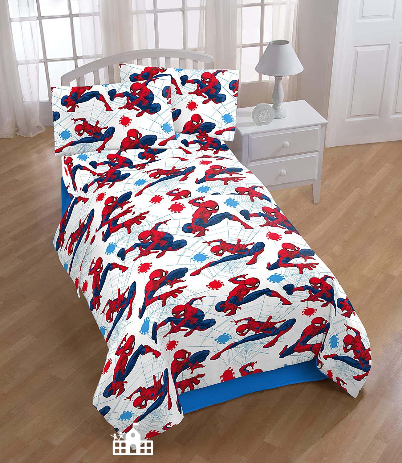 Spiderman Twin Bed 3 Piece Sheet and Pillow Case Set - Web Craft