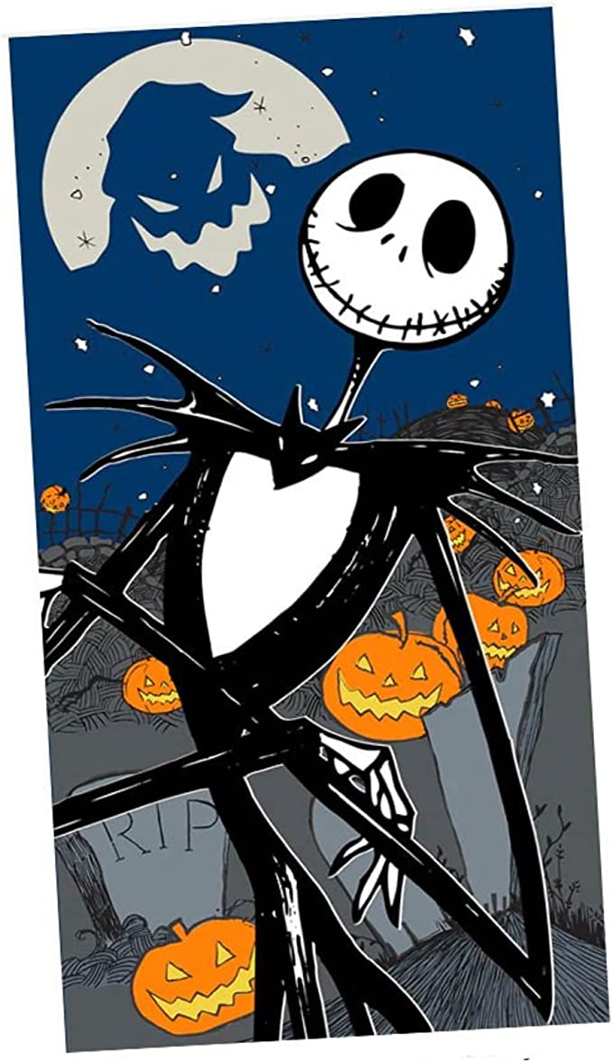 The Nightmare Before Christmas Jack Skellington Beach Towel 27 x 54 27in x 54 in (69cm x 17cm)