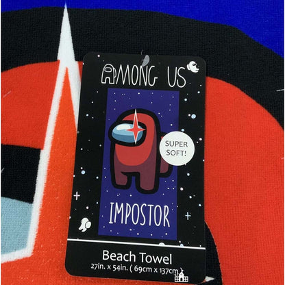 AMONG US Beach Towel - Impostor - Beach Towel 27in x 54 in (69cm x 17cm)