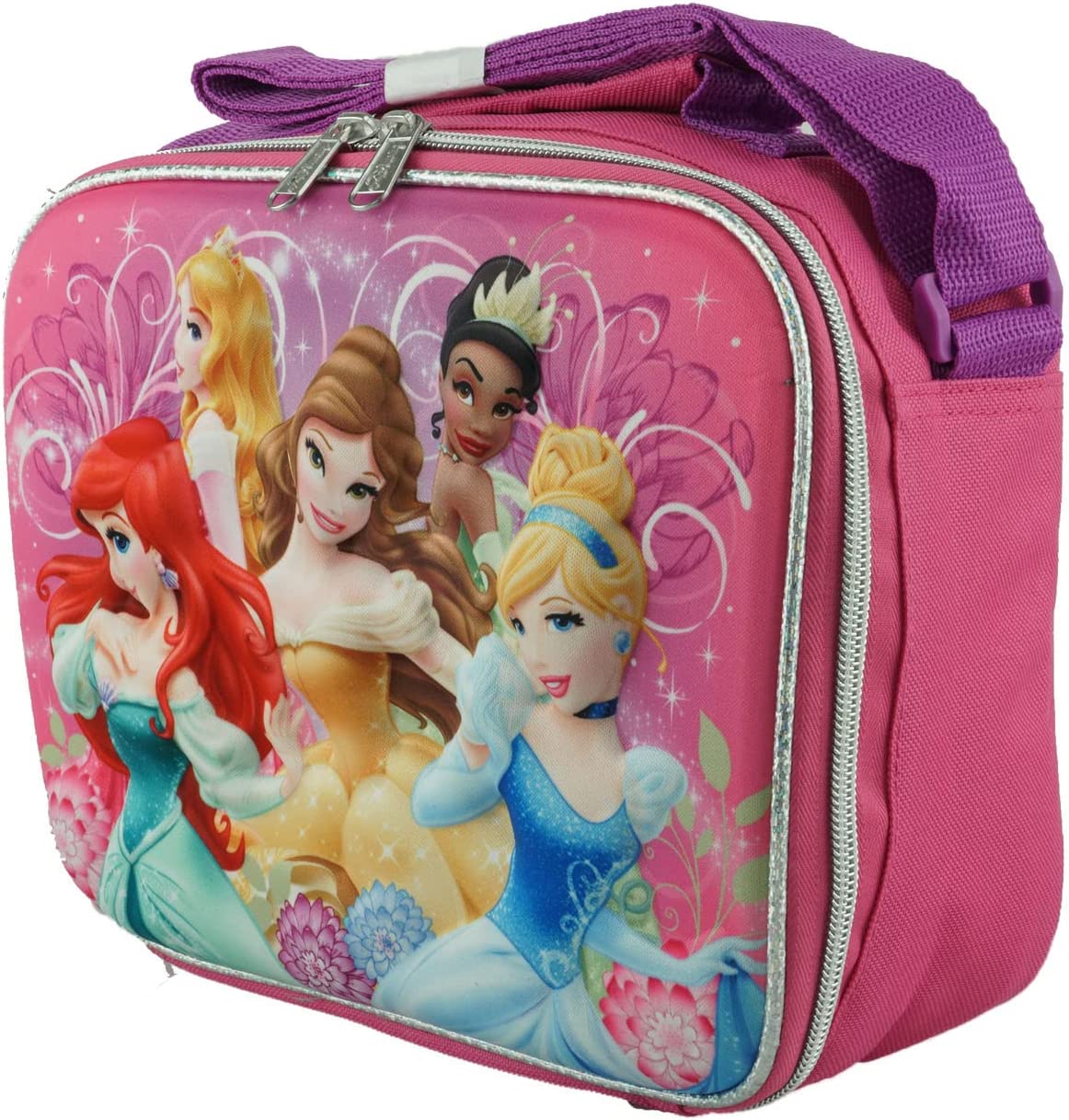 Disney Princess Lunch Box Bag 3-D EVA Molded - Ariel Belle Aurora Tiana Cinderella