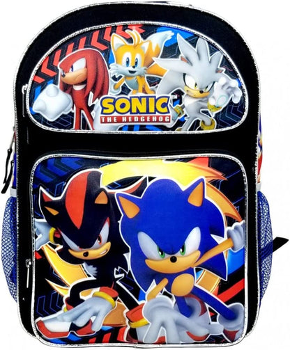 Sonic the Hedgehog Backpack 16-inch Shadow Tails Knuckles Silver